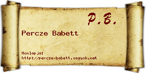 Percze Babett névjegykártya